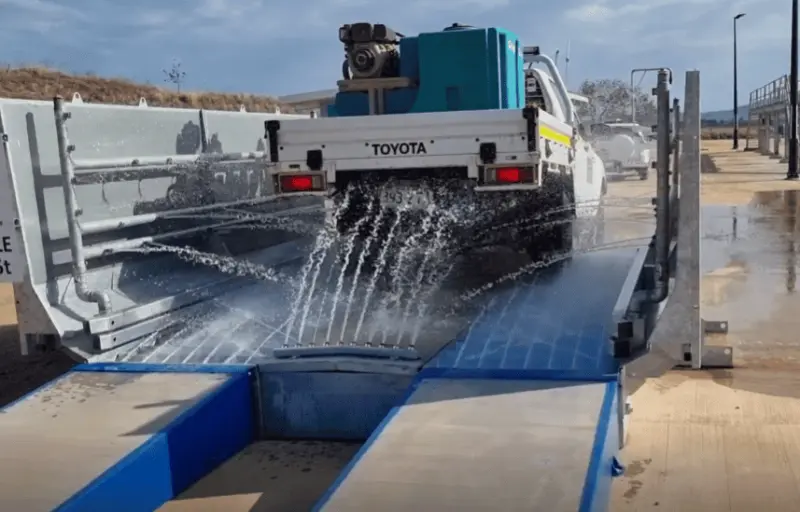 cleaning cars using a wash bay